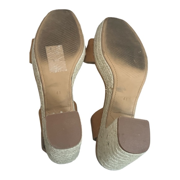 H&M Tan Suede Block Heel Sandals Size 41 - Picture 5 of 6
